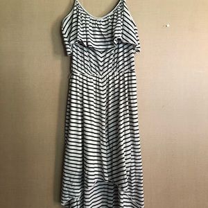 Hi-lo striped dress large